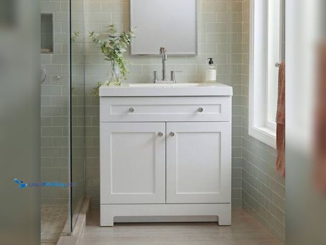 Lot 49-5581705 - Glacier Bay Everdean 31 in. Single Sink White Freestanding Bath Vanity with White Cultured Marble To...