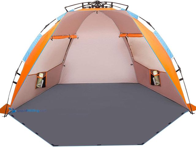 Lot 49-5413715 - Oileus X-Large 4 Person Beach Tent Sun Shelter - Portable Sun Shade Instant Tent for Beach with Carr...