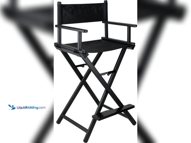 Lot 49-3531699 - Professional Makeup Artist Directors Lightweight Portable Foldable Aluminum Chair with Backrest Foot...