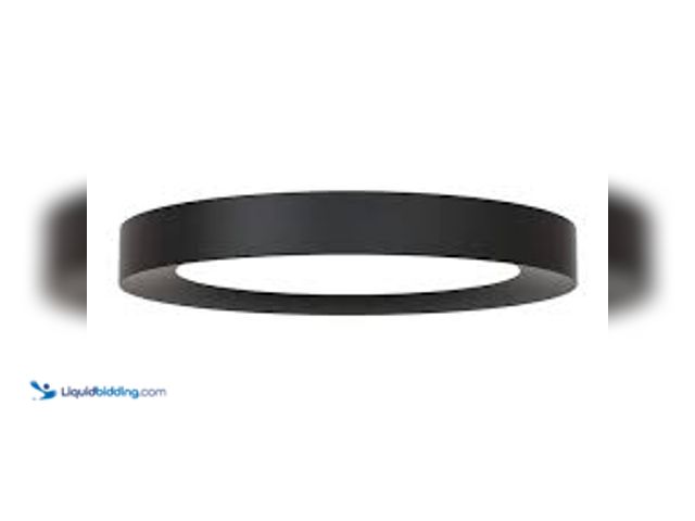 Lot 49-5407286 - Home Decorators Collection Calloway 15 in. Matte Black Selectable LED Flush Mount. Model # JXM3011LL...