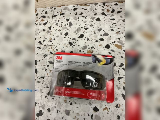 Lot 49-3536945 - 3M Safety Eyewear Polarized Glasses with Black Frame, Anti Fog and Scratch Resistant Lens. Model # 9...