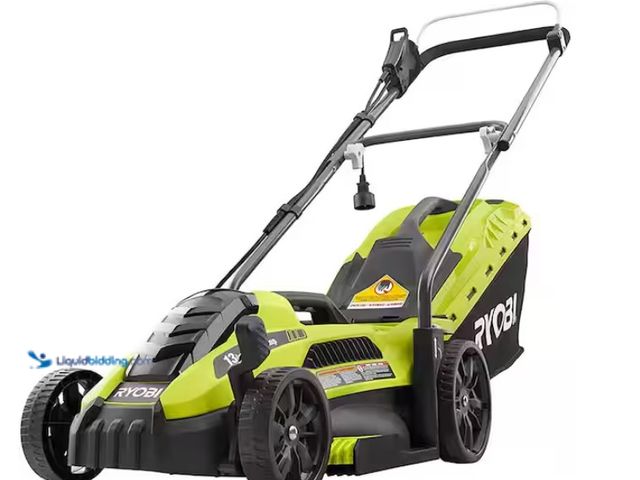 Lot 49-1515809 - RYOBI 13 in. 11 Amp Corded Electric Walk Behind Push Lawn Mower, Model # RYAC130-S, Slightly Used, T...