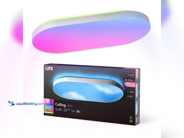 Lot 49-5412965 - LIFX
26 in. Oval Capsule Smart White Multi-Color WiFi Selectable LED Flush Mount Ceiling Light Work...