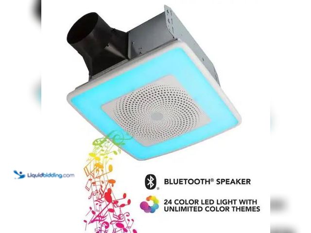 Lot 49-1569433 - Broan-NuTone Sensonic 80 CFM Ceiling Bathroom Exhaust Fan with Multi-Color LED and Bluetooth Speaker...