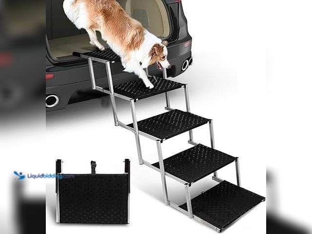 Lot 49-5433536 - Niubya Portable Folding Dog Stairs for Cars, SUVs, Trucks - Lightweight Pet Ramp for Large Dogs with...