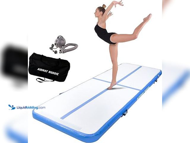 Lot 49-1518374 - AirMat Nordic Air Mat Tumble Track 16ft with Electric Air Pump, Inflatable Gymnastics Mat for Home, ...