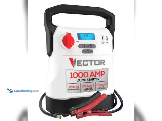 Lot 49-2005780 - VECTOR 1000 Amp Jump Starter, Compressor, USB Power, Model # VECJ1C, Used, Unable to test, Scuffs & ...