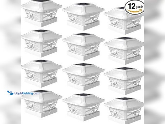 Lot 49-1625211 - Renaissance Solar Outdoor Post Cap Lights - Includes Bases for 4x4 5x5 6x6 Posts - Bright LED Light ...