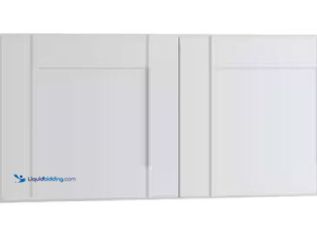 Lot 49-5478557 - Contractor Express Cabinets
Arlington Vesper White Plywood Shaker Stock Assembled Wall Bridge Kitch...