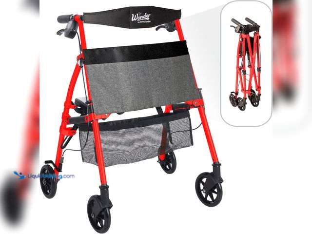 Lot 49-3519419 - Stander Wonder Rollator Plus Short, Lightweight Junior Folding Mobility Aid for Petite Adults, Senio...