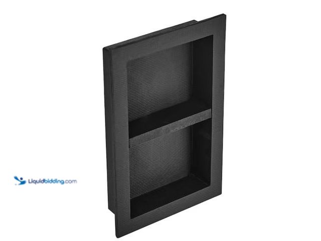 Lot 49-1562417 - VEVOR 16 in. W x 24 in. H x 3.5 in. D Shower Niche Ready for Tile Double Shelf Organizer in Black, M...
