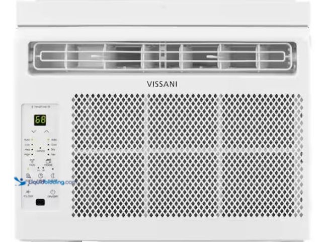 Lot 49-3473103 - Vissani 5,000 BTU 115-Volt Window Air Conditioner for 150 sq. ft. Rooms in White, Model # VAW05R1AWT...
