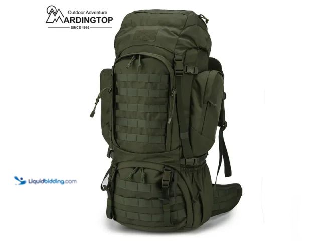 Lot 49-3482765 - Mardingtop 60L Molle Hiking Internal Frame Backpacks with Rain Cover Model #M6226, Unused  Ref#CRS01...