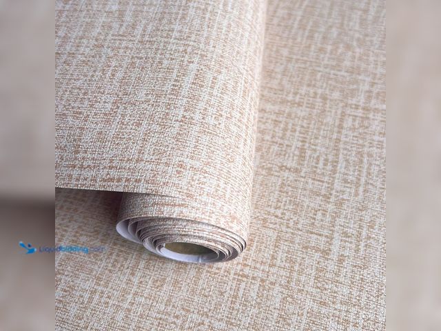 Lot 49-5409690 - Yancorp Textured Fabric Khaki Peel and Stick Wallpaper - 24"x120" Faux Grasscloth Linen Removable Wa...