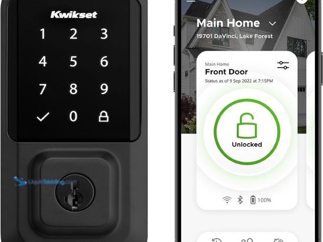 Lot 49-5459453 - Kwikset Halo Wi-Fi Smart Lock, Keyless Entry Front Door Touchscreen Deadbolt, Matte Black Finish. Mo...