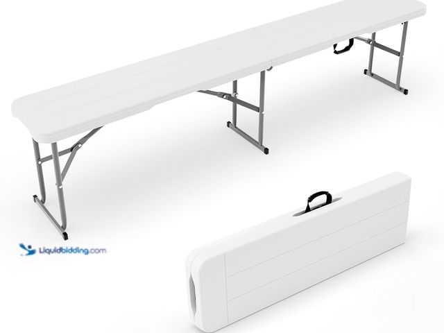 Lot 49-5410235 - VINGLI 6 feet Plastic Folding Bench,Portable in/Outdoor Picnic Party Camping Dining Seat, Garden Soc...