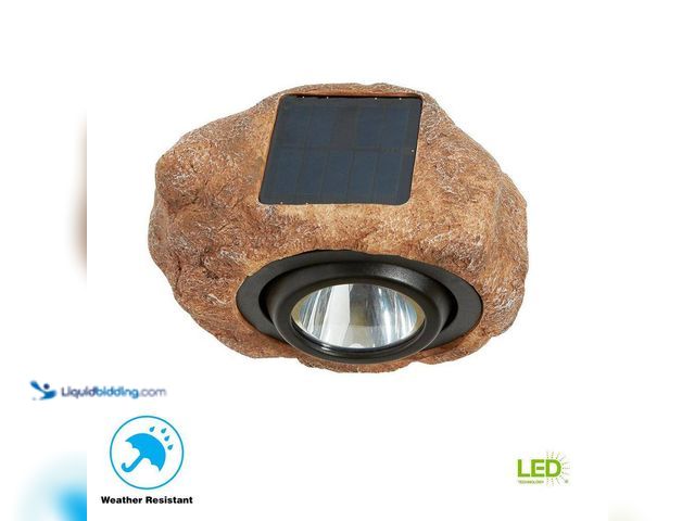 Lot 49-5410507 - Hampton Bay 1-Light Integrated LED 3000K 30 Lumens Outdoor Solar Rock Spot Light. [Model # NXT-3547]...