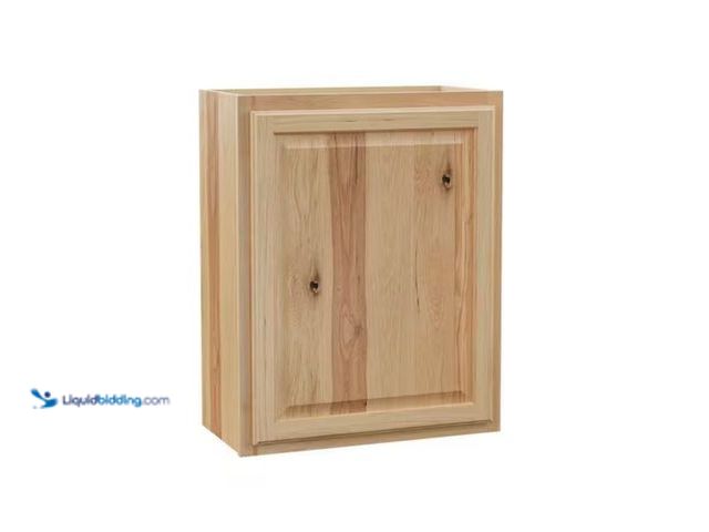 Lot 49-2006706 - Hampton Bay Hampton 24 in. W x 12 in. D x 30 in. H Assembled Wall Kitchen Cabinet in Natural Hickory...