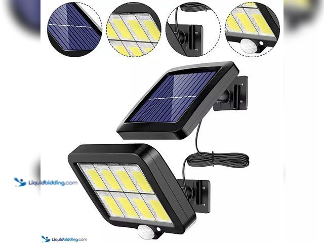 Lot 49-5388227 - Outdoor Solar LED Wall Light with Motion Sensor and Remote - NEW -&nbsp; Light Size 5.9" x 4.45"&nbs...
