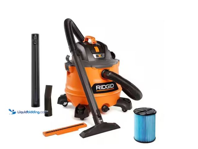 Lot 49-1571234 - RIDGID 14 Gal. 6.0 Peak HP NXT Shop Vacuum Wet Dry Vac with Fine Dust Filter, Locking Hose, Wands an...