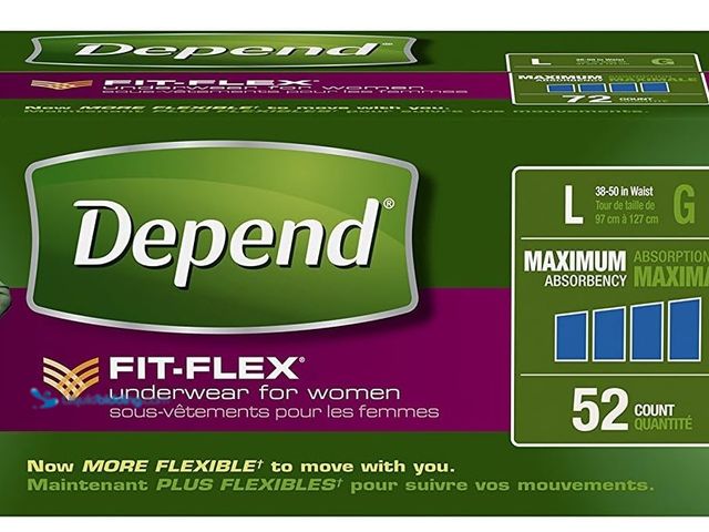 Lot 49-1516858 - Depend FIT-FLEX Incontinence Underwear for Women, Disposable, Maximum Absorbency, Large, Blush, 52 C...