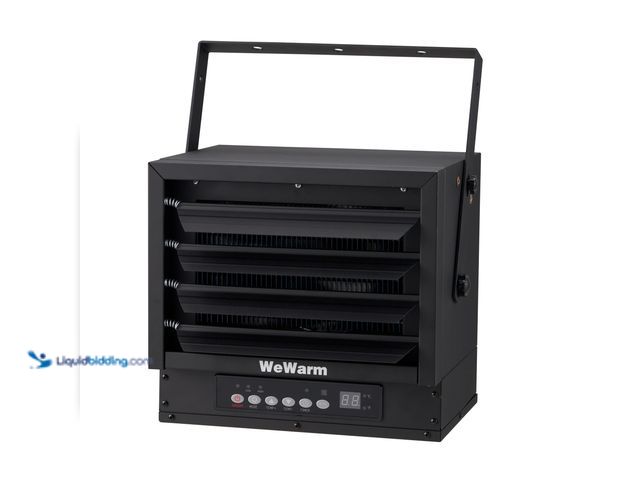 Lot 49-3540260 - WeWarm 10,000 Watt Digital Electric Overhead Garage Heater, 240V, 34,120 BTU/Hour, Heating Capabilit...
