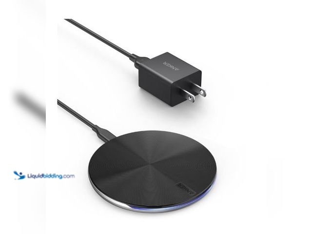 Lot 49-5551767 - Anker PowerWave Pad Lite+ Wireless Charging Pad with Power Adapter, 5W - Black, Unused with attachme...