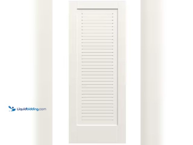 Lot 49-1514924 - JELD-WEN 30 in. x 80 in. 1 Panel Solid Core White Primed MDF Wood Interior Door Slab with Full Moder...