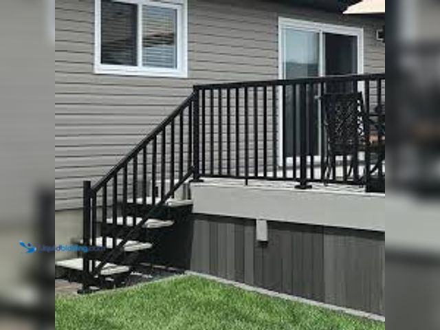 Lot 49-5396712 - PEAK Aluminum Railing 6 ft. Matte Black Aluminum Deck Railing Picket and Spacer Kit for 36 in. high ...