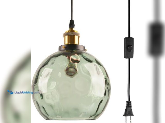 Lot 49-5546278 - Green Plug in Glass Pendant Light Mid Century Modern Pendant Light Chandelier Ceiling Light Fixtures...