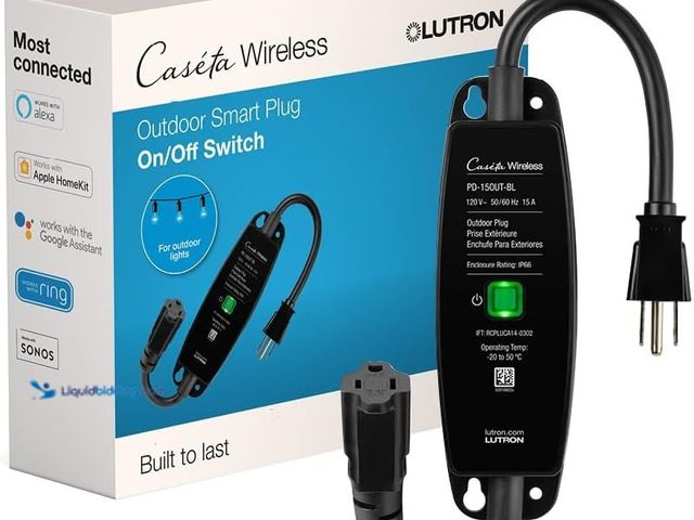 Lot 49-5483869 - Lutron Smart Outdoor Plug for Caseta Smart Lighting, for Summer, Patio, Backyard, and Outdoor Lights...