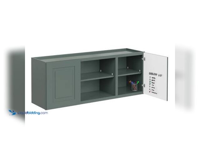 Lot 49-5548803 - MILL'S PRIDE Greenwich Aspen Green 23 in. H x 60 in. W x 12 in. D Plywood Laundry Room Wall Cabinet ...