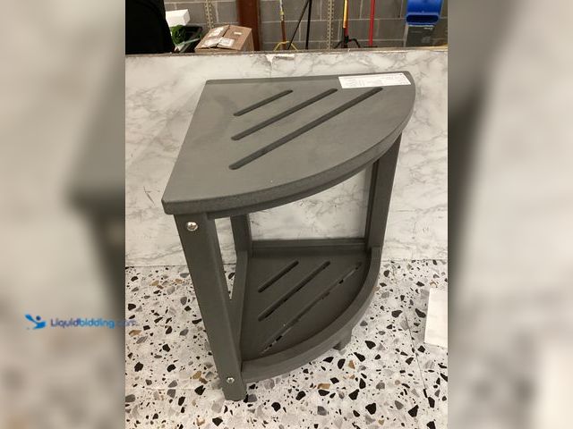 Lot 49-5414395 - Grey Corner Outdoor Patio table, Used, Scuffs/scratches.