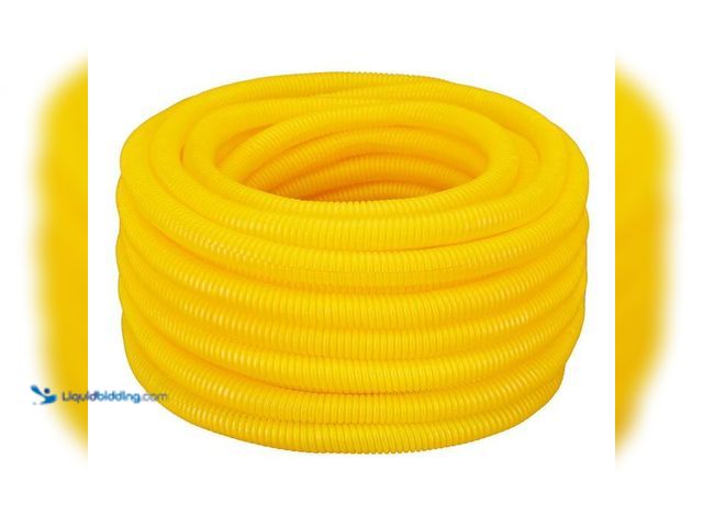 Lot 49-1515964 - 1 in. x 100 ft. Flexible Corrugated Yellow HDPE NON Split Tubing Wire Loom. Unused.  Ref#HD0724