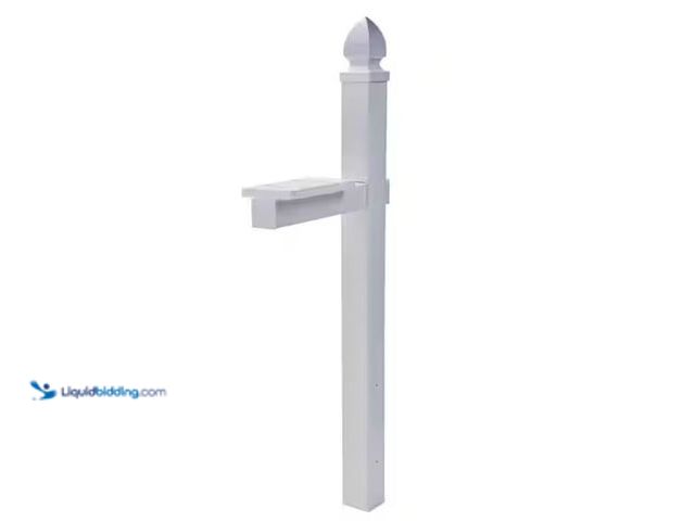 Lot 49-3614460 - Architectural Mailboxes Whitley Plastic, Crossarm, Convertible Mailbox Post, White, Model # WP000WAM...