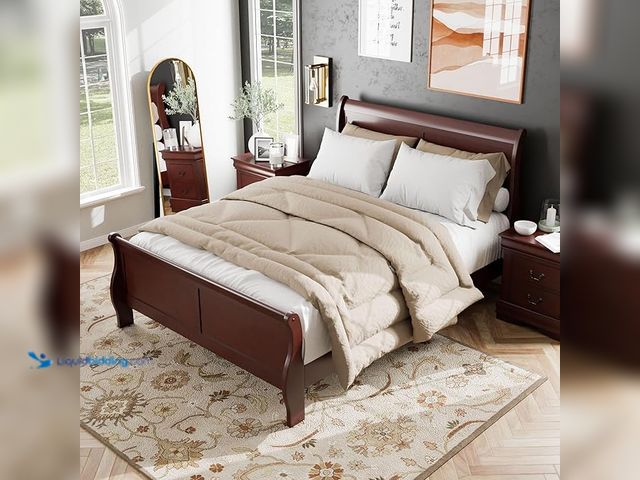 Lot 49-5446776 - Furniture of America Louis Philippe QueenTraditional Wood Bed Frame with Headboard and Footboard, (s...