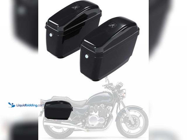 Lot 49-5544666 - ECOTRIC 45L Motorcycle Hard Saddle Bags W/Lock Compatible with Harley Davidson Honda Shadow Kawasaki...