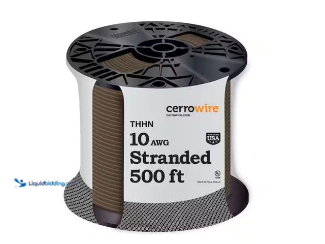 Lot 49-1571331 - Cerrowire 500 ft. 10 Gauge Brown Stranded Copper THHN Wire, Model # 112-3878J, Unused  Ref#HD0121
