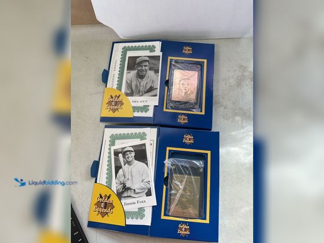 Lot 49-1810369 - COLLECTIBLE 2 GOLDEN LEGENDS 22K GOLD FOIL BASEBALL CARDS WITH COAS AND ORIGINAL BOXES INCLUDING JIM...