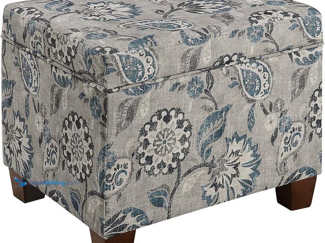 Lot 49-5485734 - Convenience Concepts Madison Storage Ottoman, Gray Flora Fabric. Model #B0BRNB954Q. Unused with no h...
