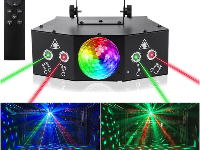 Lot 49-5558932 - LAUCNPTY DJ Disco Ball Party Lights with DMX512 and Sound Activated, LED Stage Lighting Show Strobe ...