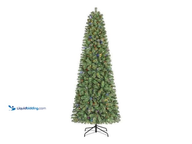 Lot 49-5447547 - Home Accents Holiday 7.5 ft. Pre-Lit LED Festive Pine Slim Artificial Christmas Tree. [Model: 23HD40...
