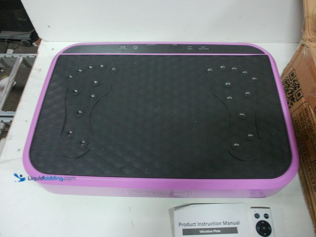 Lot 49-1555636 - Vibration Plate Exercise Machine, Whole Body Workout, Purple, Model# VP014, Slightly used, Part of B...