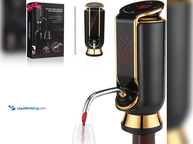 Lot 49-5483721 - Luxurious 4-in-1 Electric Wine Aerator, Decanter, Dispenser & Vacuum Saver with LED Display - Wine P...