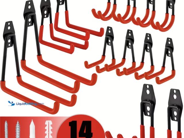 Lot 49-1830142 - New Heavy Duty, Utility Steel Garage Storage Hooks (14pcs)