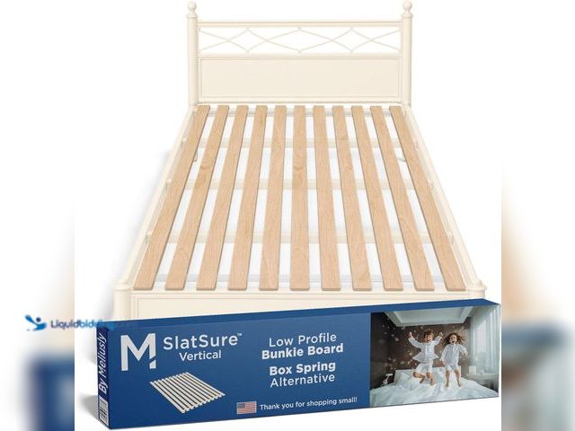 Lot 49-3535311 - Meliusly SlatSure Queen Size Bunkie Board – Heavy Duty Vertical Bed Slats & Foldable Wooden Support ...