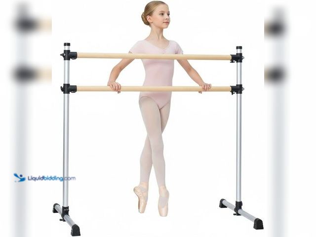 Lot 49-3537925 - UMEKEN Wood/Aluminum/Steel Ballet Barre 4 Foot Portable Barre Bar Home Adjustable Freestanding Balle...