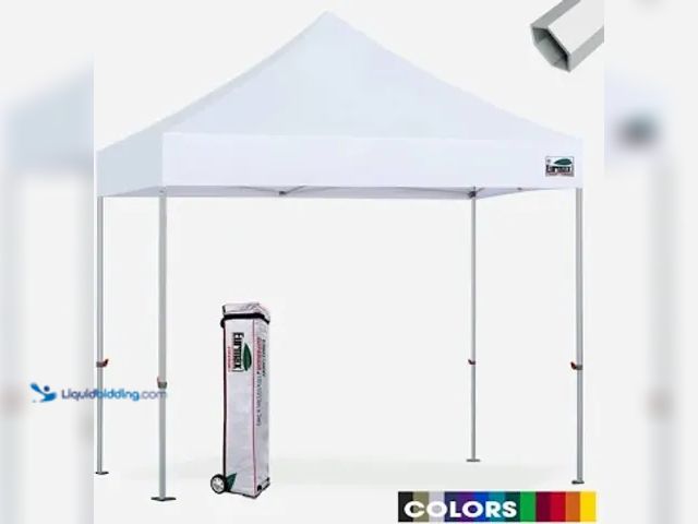 Lot 49-1630862 - EUROMAX Standard 10x10 Steel Canopy Tent, with gray/black/red bag, Unused, Has attachments.  Ref#CRS...