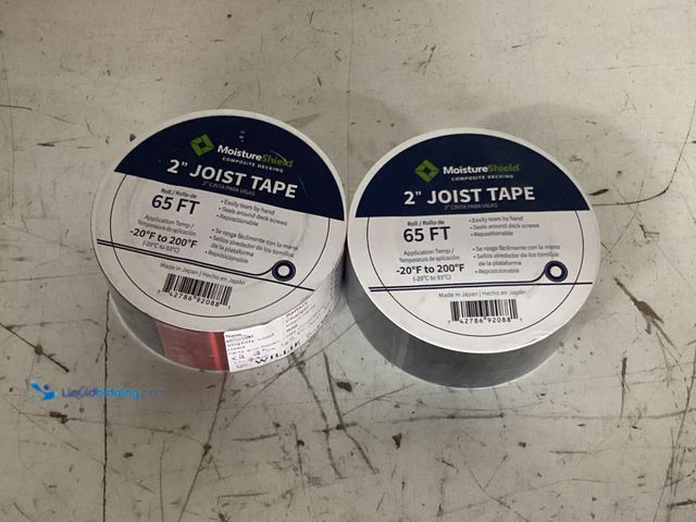 Lot 49-3617607 - 2-Pack: MoistureShield 2 in. x 65 ft. Polyethylene Acrylic Joist Tape - Unused Model # 726626  Ref#B...