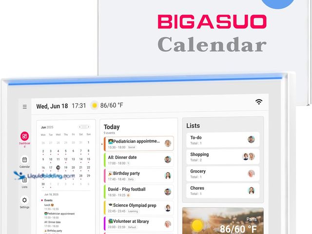 Lot 49-3535201 - Digital Calendar, Full HD Touchscreen Smart Planner for Family Schedules - Wall & Desk Mount, Great ...